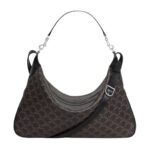 CELINE LARGE STRAP ROMY IN TRIOMPHE CANVAS AND CALFSKIN BLACK