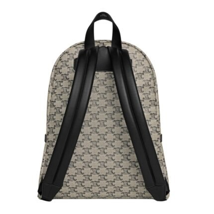 CELINE MEDIUM BACKPACK IN TRIOMPHE CANVAS AND CALFSKIN BEIGE