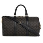 CELINE MEDIUM VOYAGE TRIOMPHE CANVAS AND CALFSKIN BLACK
