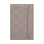 CELINE VERTICAL CARD HOLDER IN CALFSKIN WITH TRIOMPHE EMBOSSED PEBBLE