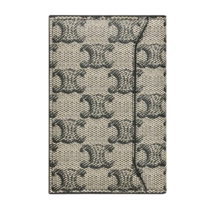 CELINE VERTICAL CARD HOLDER IN TRIOMPHE CANVAS AND CALFSKIN