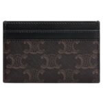 CELINE MEDIUM CARD HOLDER IN TRIOMPHE CANVAS AND CALFSKIN BLACK