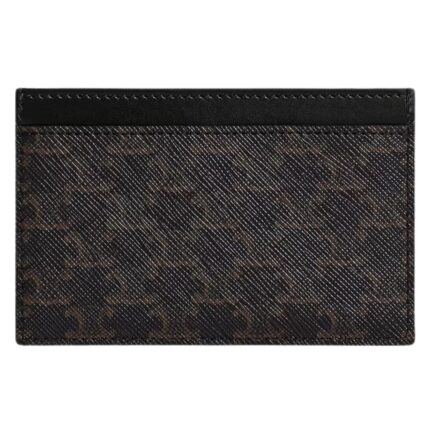 CELINE CARD HOLDER IN TRIOMPHE CANVAS AND CALFSKIN