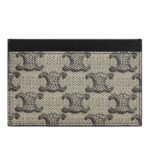 CELINE CARD HOLDER IN TRIOMPHE CANVAS AND CALFSKIN BEIGE
