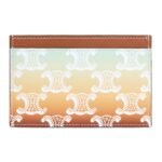 CELINE CARD HOLDER IN TRIOMPHE CANVAS SUNSET AND CALFSKIN