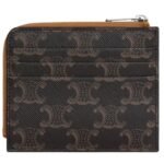 CELINE ZIPPED CARD HOLDER WITH PURSE IN TRIOMPHE CANVAS AND CALFSKIN