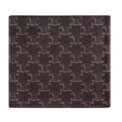 CELINE BI FOLD WALLET IN TRIOMPHE CANVAS BLACK