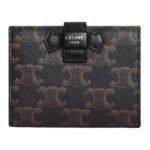 CELINE FINE STRAP WALLET IN TRIOMPHE CANVAS AND LAMBSKIN