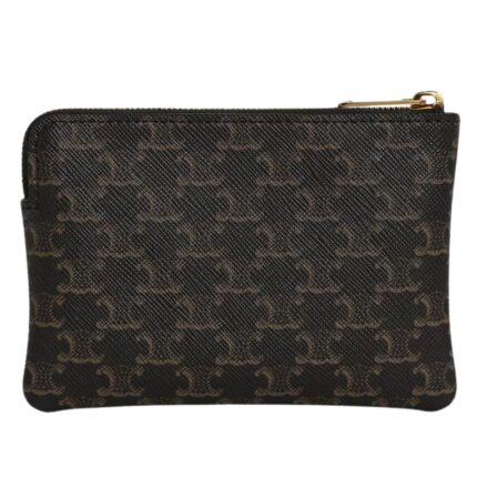 CELINE COIN AND CARD POUCH IN TRIOMPHE CANVAS