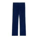 CELINE TRACKSUIT PANTS IN VELVET JERSEY NAVY-ECRU