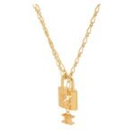 CELINE TRIOMPHE LOCK NECKLACE IN BRASS WITH GOLD FINISH
