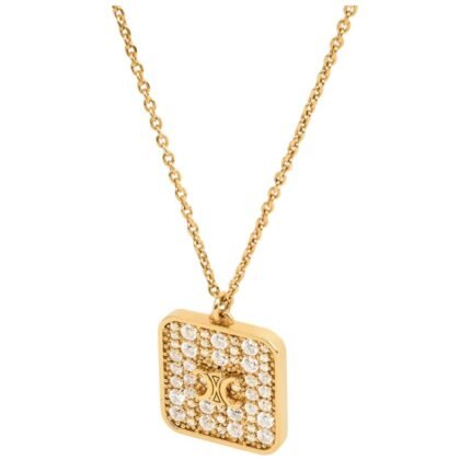CELINE TRIOMPHE NIGHTFALL NECKLACE IN STRASS AND BRASS WITH GOLD FINISH