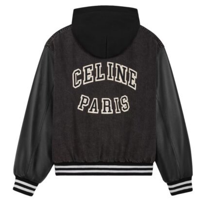 CELINE LOOSE TEDDY JACKET IN CHARCOAL WASH DENIM