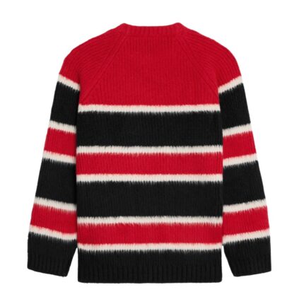 CELINE OVERSIZED CREW NECK SWEATER IN BRUSHED STRIPED COTTON