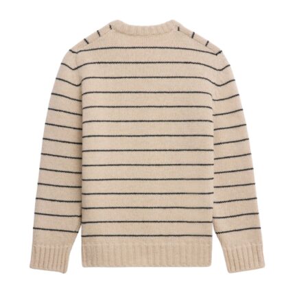 CELINE TRIOMPHE CREW NECK SWEATER IN STRIPED WOOL