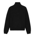 CELINE TRIOMPHE TRUCKER SWEATER IN WOOL AND CASHMERE BLACK-OFF WHITE