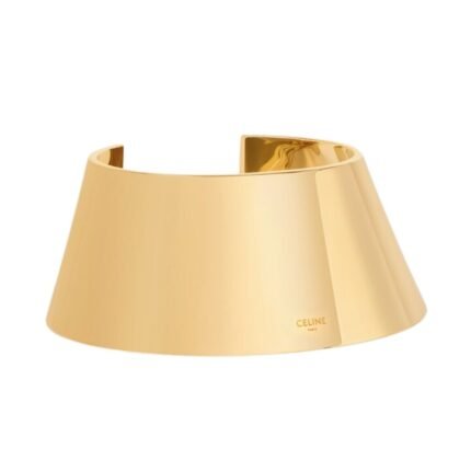 CELINE FORMES ABSTRAITES PYRAMID CUFF IN BRASS WITH GOLD FINISH