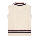 CELINE TRIOMPHE V NECK CABLE KNIT IN CASHMERE