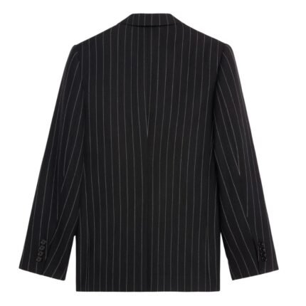CELINE CARNABY JACKET IN STRIPED VIRGIN WOOL