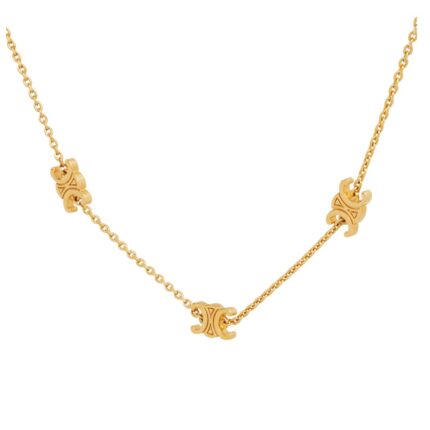 CELINE TRIOMPHE MINI NECKLACE IN BRASS WITH GOLD FINISH