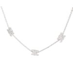 CELINE MINI TRIOMPHE NECKLACE IN BRASS WITH RHODIUM FINISH
