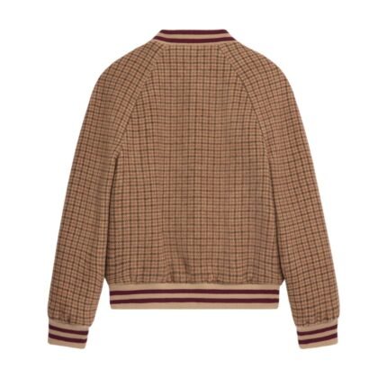 CELINE TRIOMPHE TEDDY JACKET IN HOUNDSTOOTH WOOL