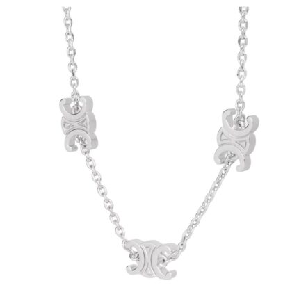 CELINE MINI TRIOMPHE BRACELET IN BRASS WITH RHODIUM FINISH