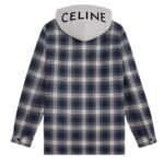 CELINE HOODED OVERSHIRT IN CHECKED COTTON