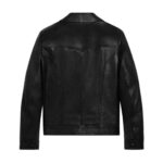 CELINE STRAIGHT CUT BLOUSON JACKET IN WAXED LAMBSKIN BLACK