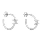 CELINE TRIOMPHE ASYMMETRIC HOOPS IN BRASS WITH RHODIUM FINISH