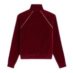 CELINE TRIOMPHE TRACKSUIT JACKET IN VELVET JERSEY BORDEAUX-ECRU