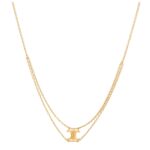 CELINE TRIOMPHE SUSPENDED NECKLACE IN BRASS WITH GOLD FINISH