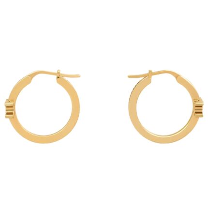 CELINE TRIOMPHE SPARKLE HOOPS IN STRASS AND BRASS WITH GOLD FINISH