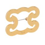 CELINE TRIOMPHE FRAME BROOCH IN BRASS WITH GOLD FINISH AND STEEL