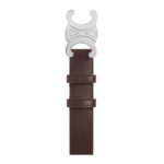 CELINE LARGE TRIOMPHE BELT IN VINTAGE CALFSKIN DARK BROWN