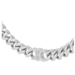 CELINE TRIOMPHE SMALL GOURMETTE NECKLACE IN BRASS WITH RHODIUM FINISH