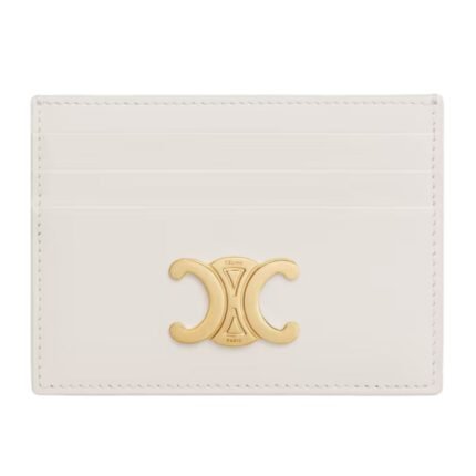 CELINE CARD HOLDER TRIOMPHE IN SHINY CALFSKIN RICE