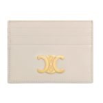 CELINE CARD HOLDER TRIOMPHE IN SHINY CALFSKIN CAPPUCCINO