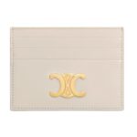 CELINE CARD HOLDER TRIOMPHE IN SHINY CALFSKIN BLACK-BLACK