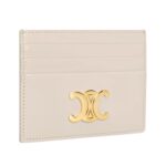 CELINE CARD HOLDER TRIOMPHE IN SHINY CALFSKIN PALE BEIGE