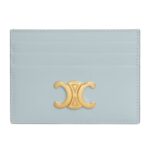 CELINE CARD HOLDER TRIOMPHE IN SHINY CALFSKIN BLACK-BLACK