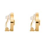 CELINE TRIOMPHE SIGNET EARRINGS IN BRASS WITH GOLD FINISH