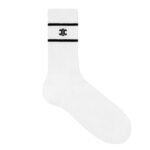 CELINE TRIOMPHE SOCKS IN STRIPED COTTON BLACK