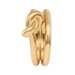 CELINE KNOT DOUBLE RING IN BRASS WITH GOLD FINISH
