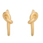 CELINE KNOT SMALL HOOPS IN BRASS WITH GOLD FINISH