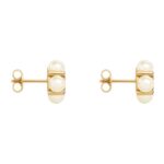 LES PERLES CELINE STUDS IN STRASS RESIN PEARLS AND BRASS WITH GOLD FINISH