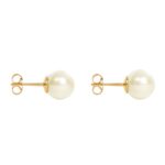 LES PERLES CELINE EARRINGS IN RESIN PEARLS AND BRASS WITH GOLD FINISH