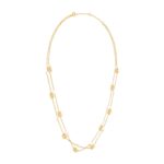 CELINE TRIOMPHE PEARL DOUBLE NECKLACE IN BRASS WITH GOLD FINISH AND RESIN PEARLS