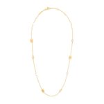 CELINE LES PERLES NECKLACE IN STRASS RESIN PEARLS AND BRASS WITH GOLD FINISH