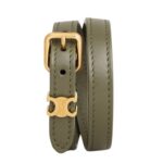 LES CUIRS CELINE DOUBLE BRACELET IN CALFSKIN AND BRASS WITH GOLD FINISH